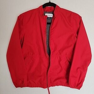 Magellan Outdoors Jacket Youth S Large Rain Full Zip Red Pockets Lined